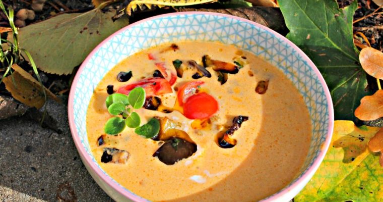 Auberginesuppe med tomater