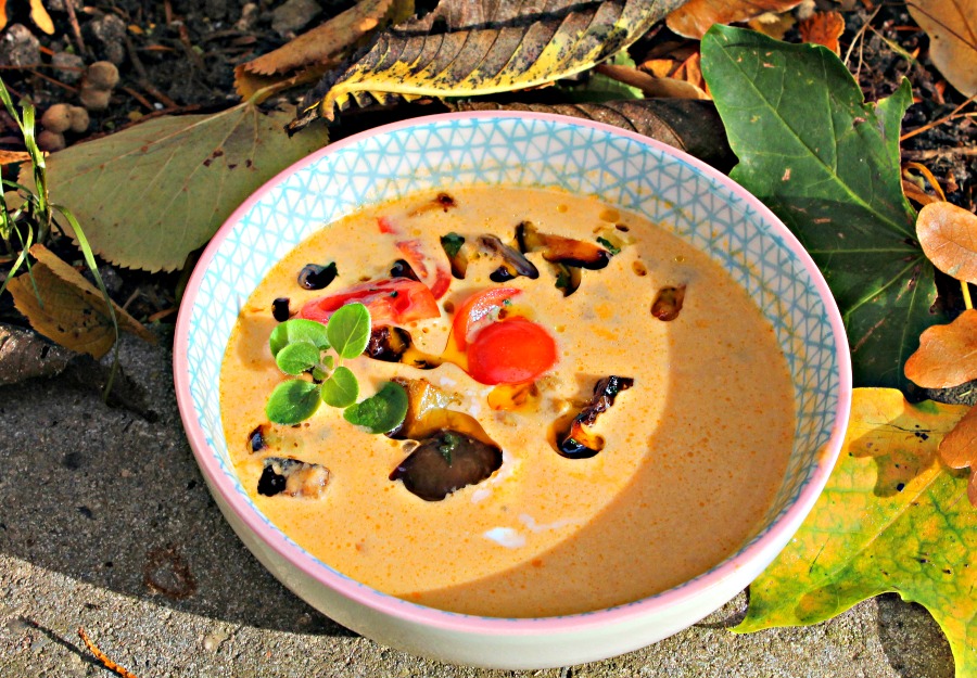 Auberginesuppe med tomater